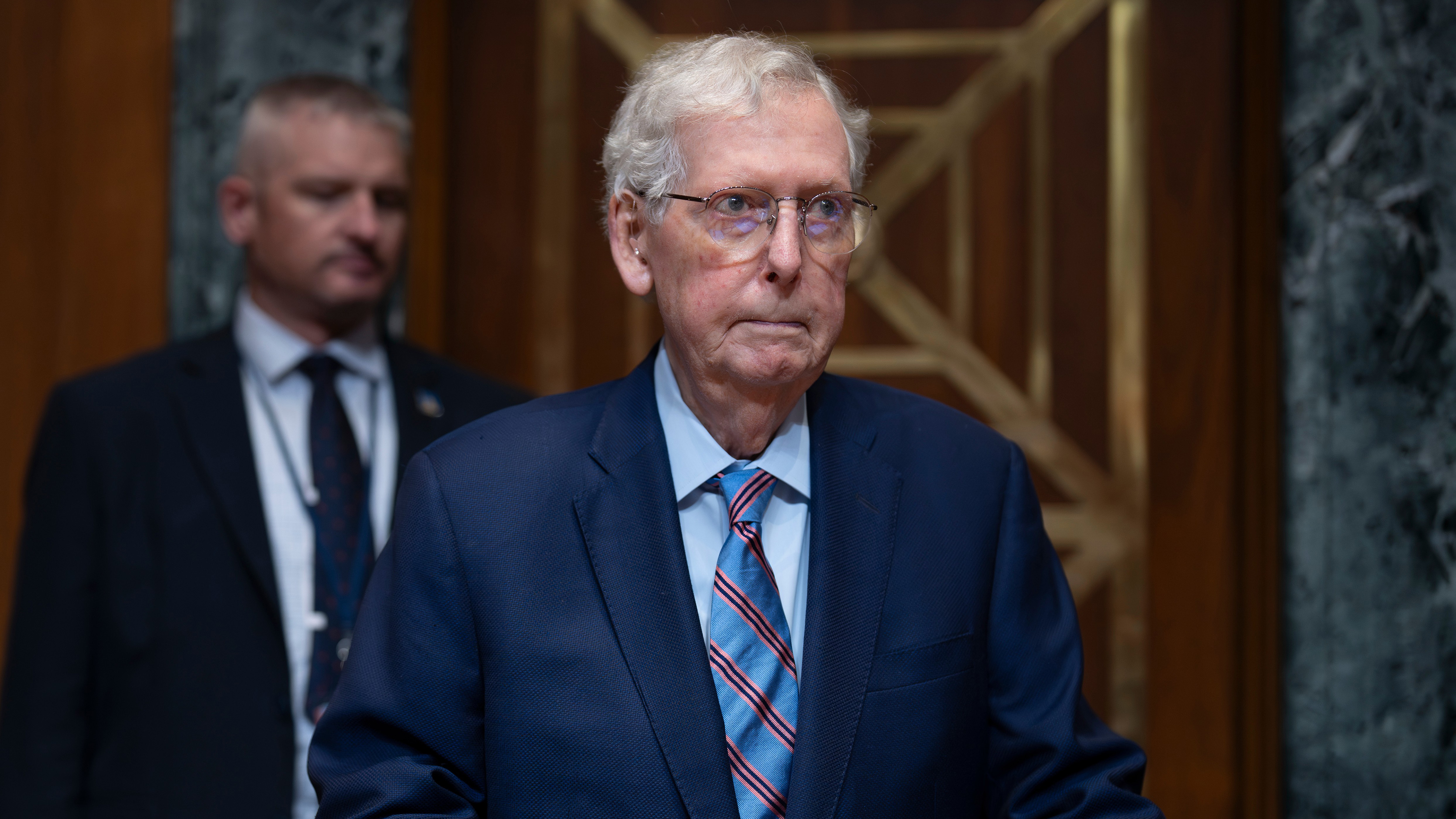 Sen. Mitch McConnell, R-Ky., arrives for a hearing at the Capitol in Washington, Tuesday, May 19, 2026.