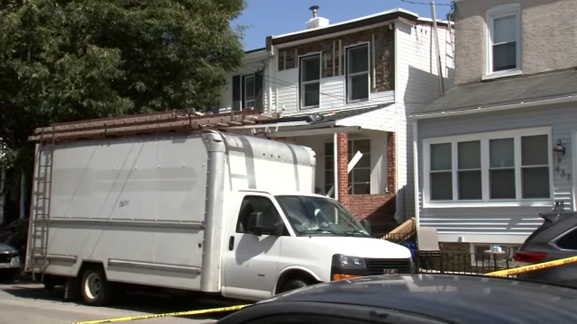 IMAGE: Philadelphia police have cordoned off an area outside a home after the death of a construction worker on July 8, 2026.