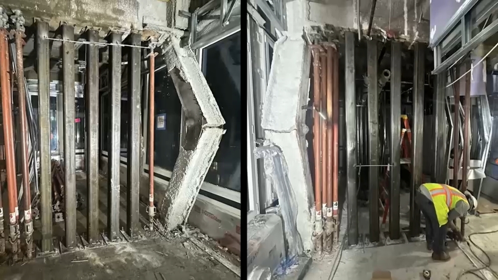 Crews work to shore up Midtown high-rise after collapse scare