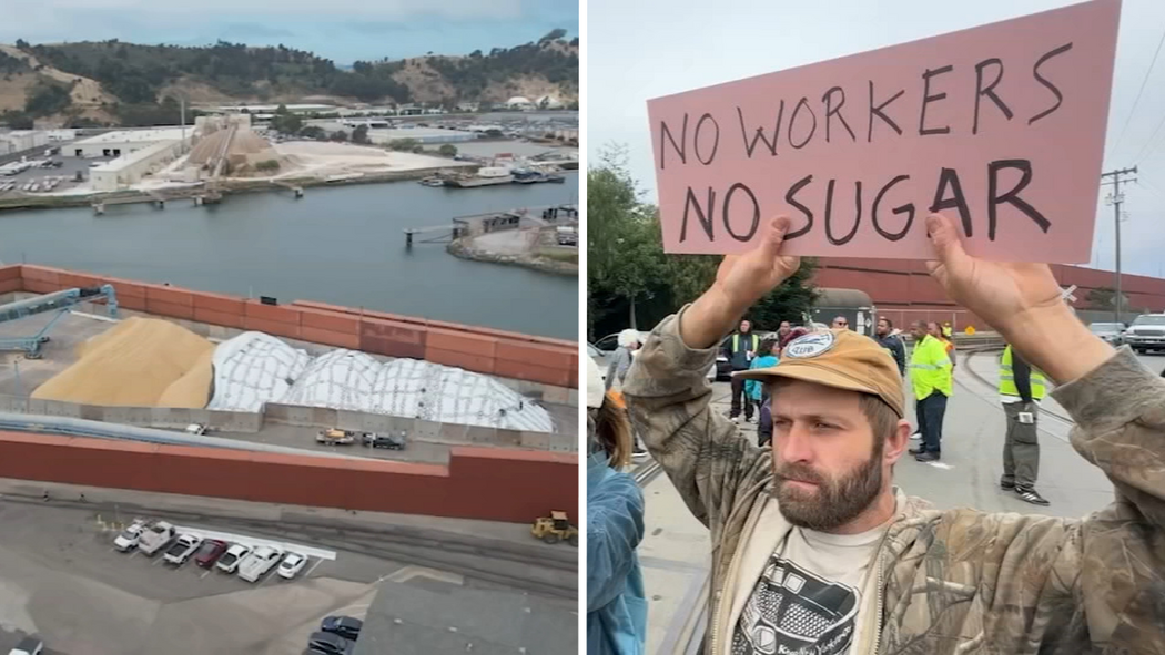 C&H Sugar Company offloads sugar at industrial Levin Richmond