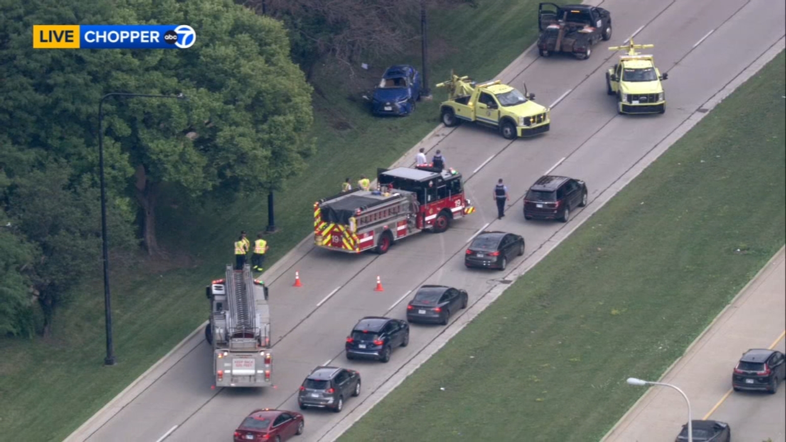 Chicago traffic: 3 injured in crash on DuSable Lake Shore Drive near ...