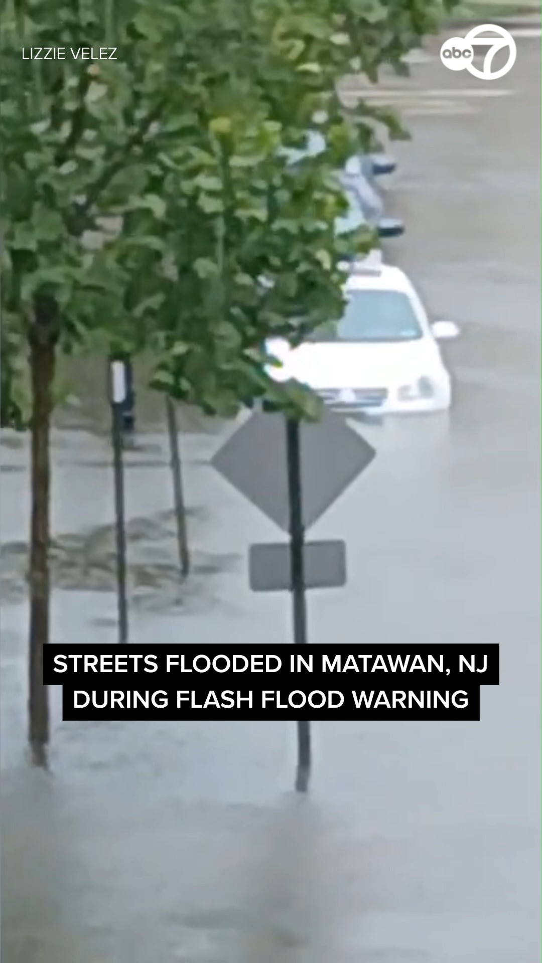 Streets flood in Matawan, NJ during flash flood warnings Thursday