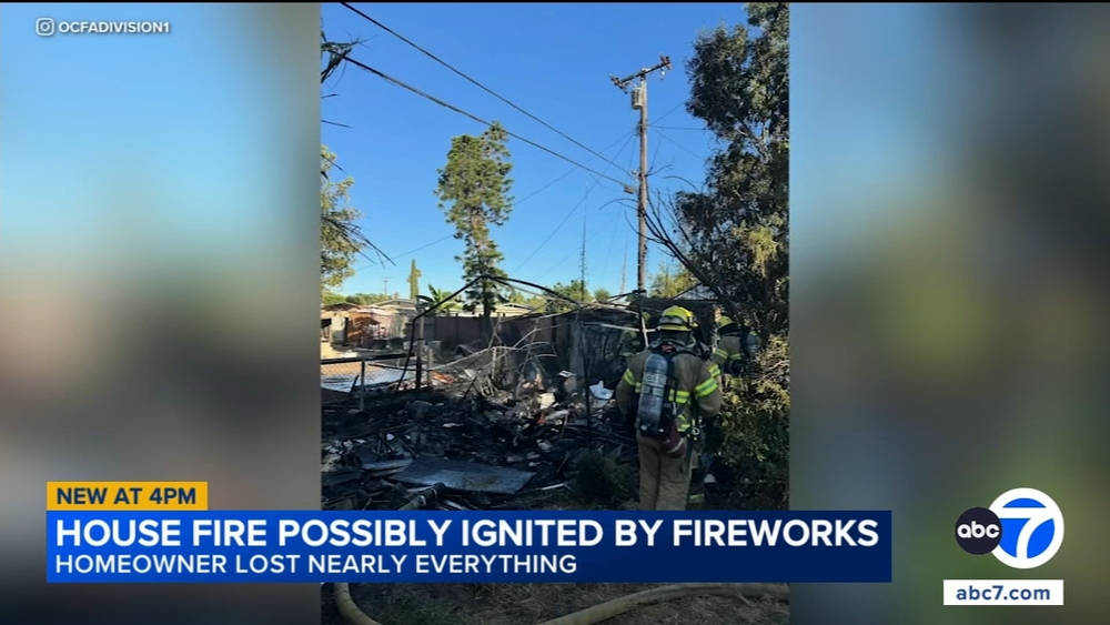 OC man loses nearly everything in fire possibly ignited by fireworks