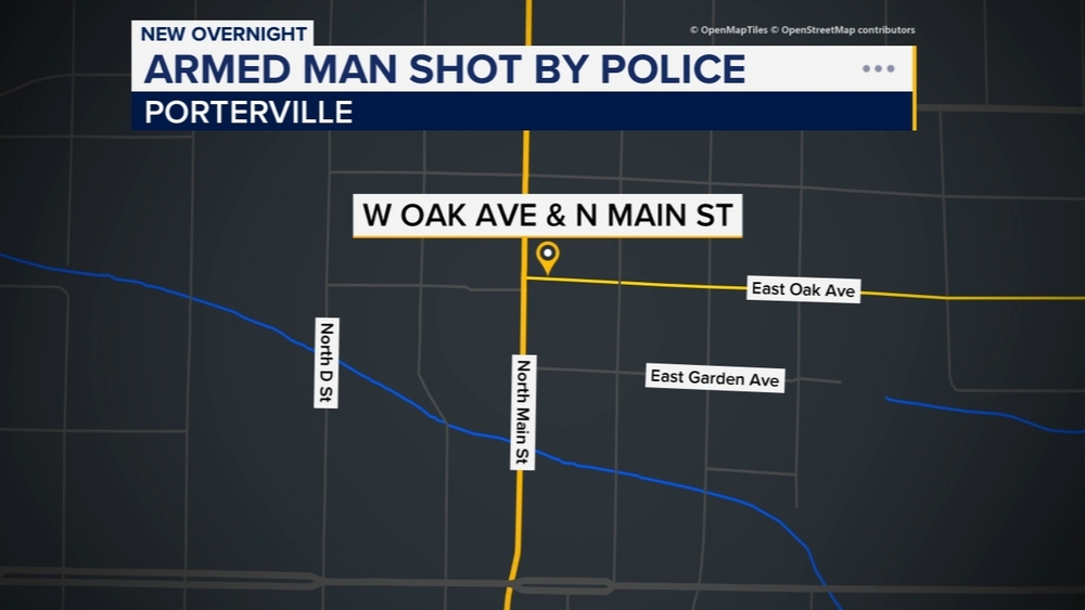 Armed suspect shot by Porterville police officer