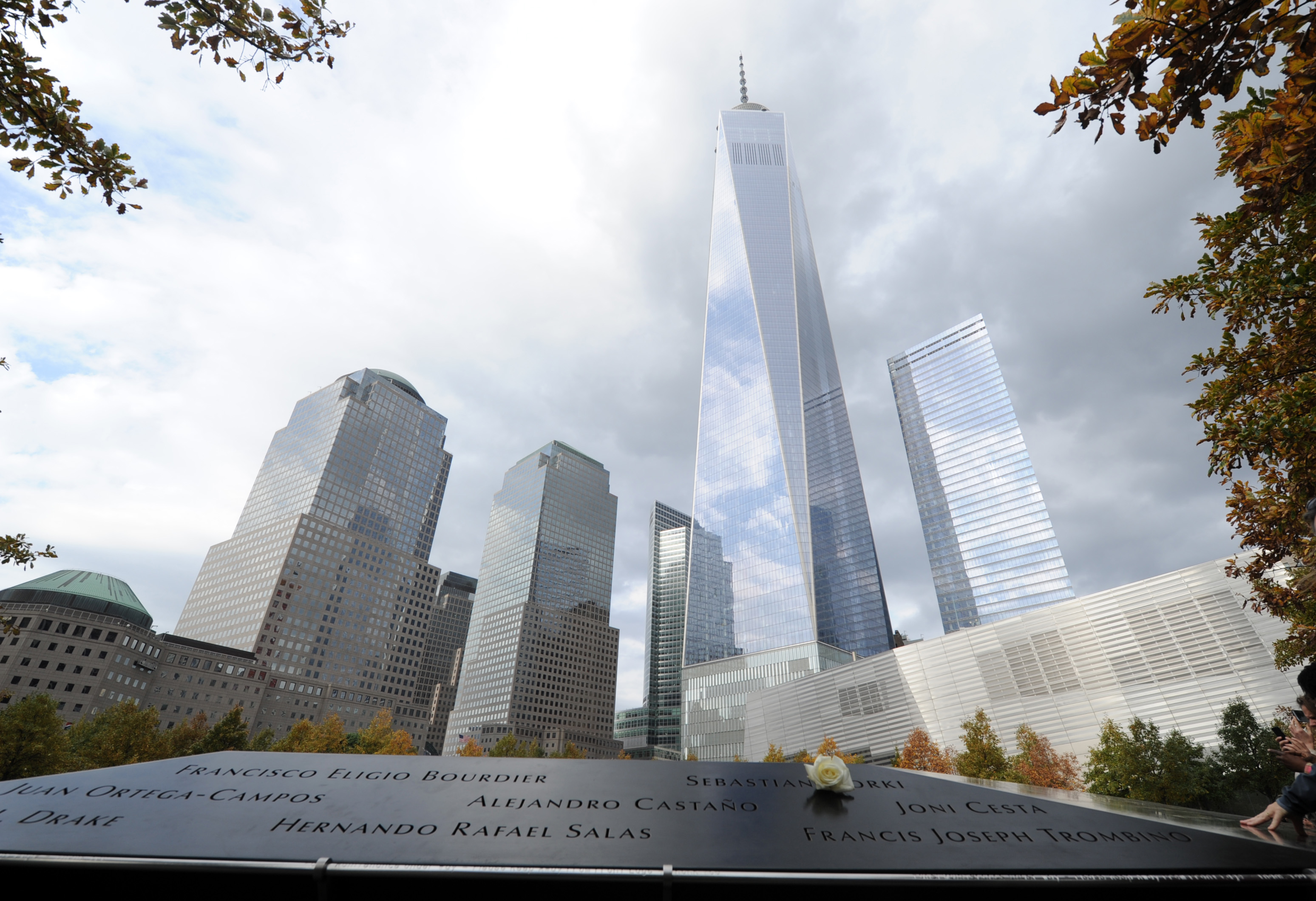 One Word Trade Center as seen from the 9/11 Memorial grounds, Wednesday, Oct. 29, 2014, in New York. k. (Photo by Diane Bondareff/Invision/AP Images)