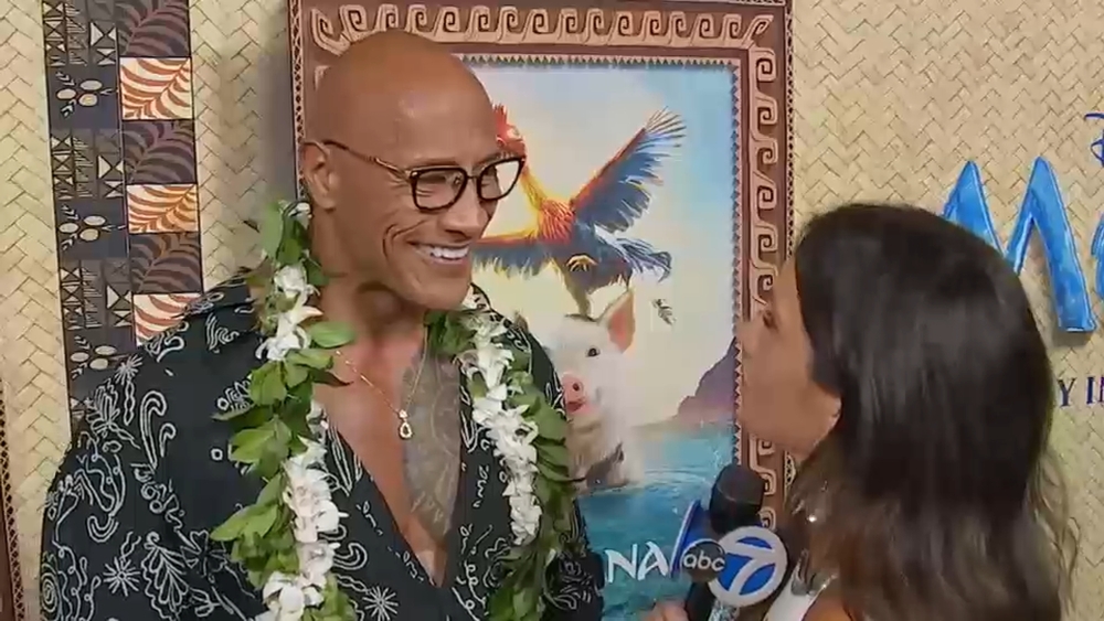 Red carpet talk, 'The Rock' starring as Maui in live action Moana talks possible Broadway debut