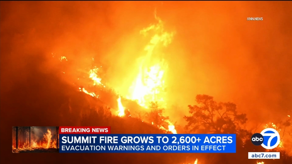 Evacuation orders in place as Summit Fire burns more than 2,600 acres