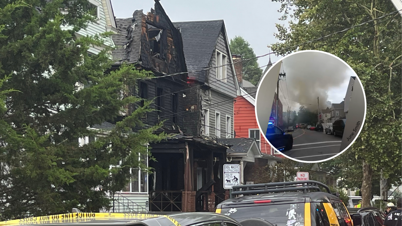 Fire leaves Orange home charred as smoke billows over city