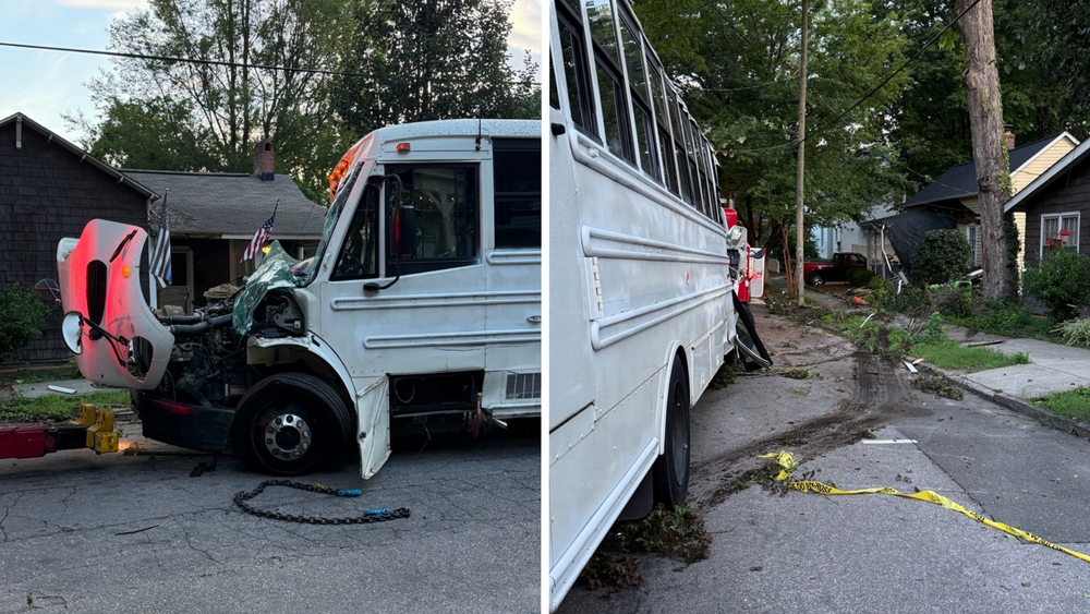 VIDEO: Bus crashes into Raleigh home