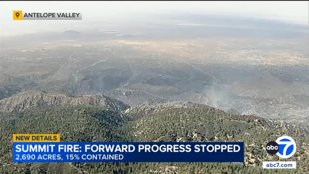 Forward progress stopped on Summit Fire burning in Antelope Valley