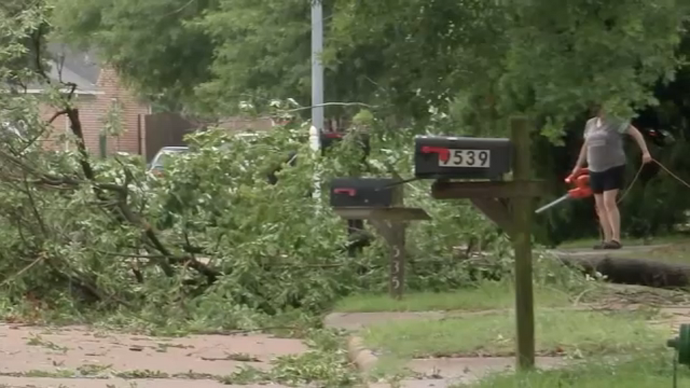 Storm damage cleanup after strong thunderstorms hit NW Harris Co.