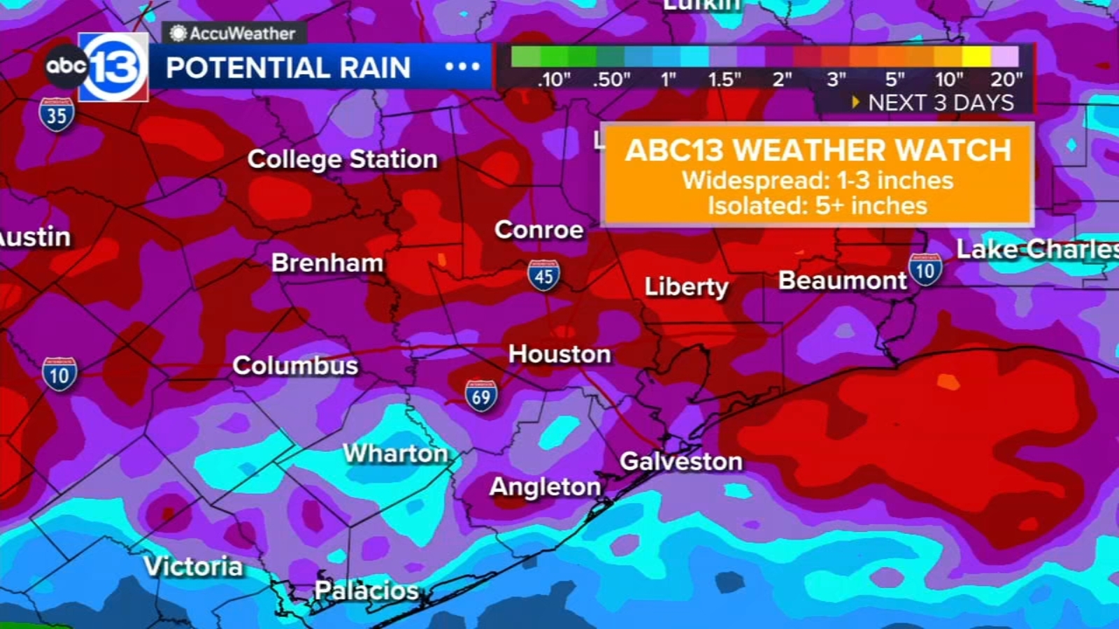 Houston Weather: Weather Watch for Monday & Tuesday with risk of street ...
