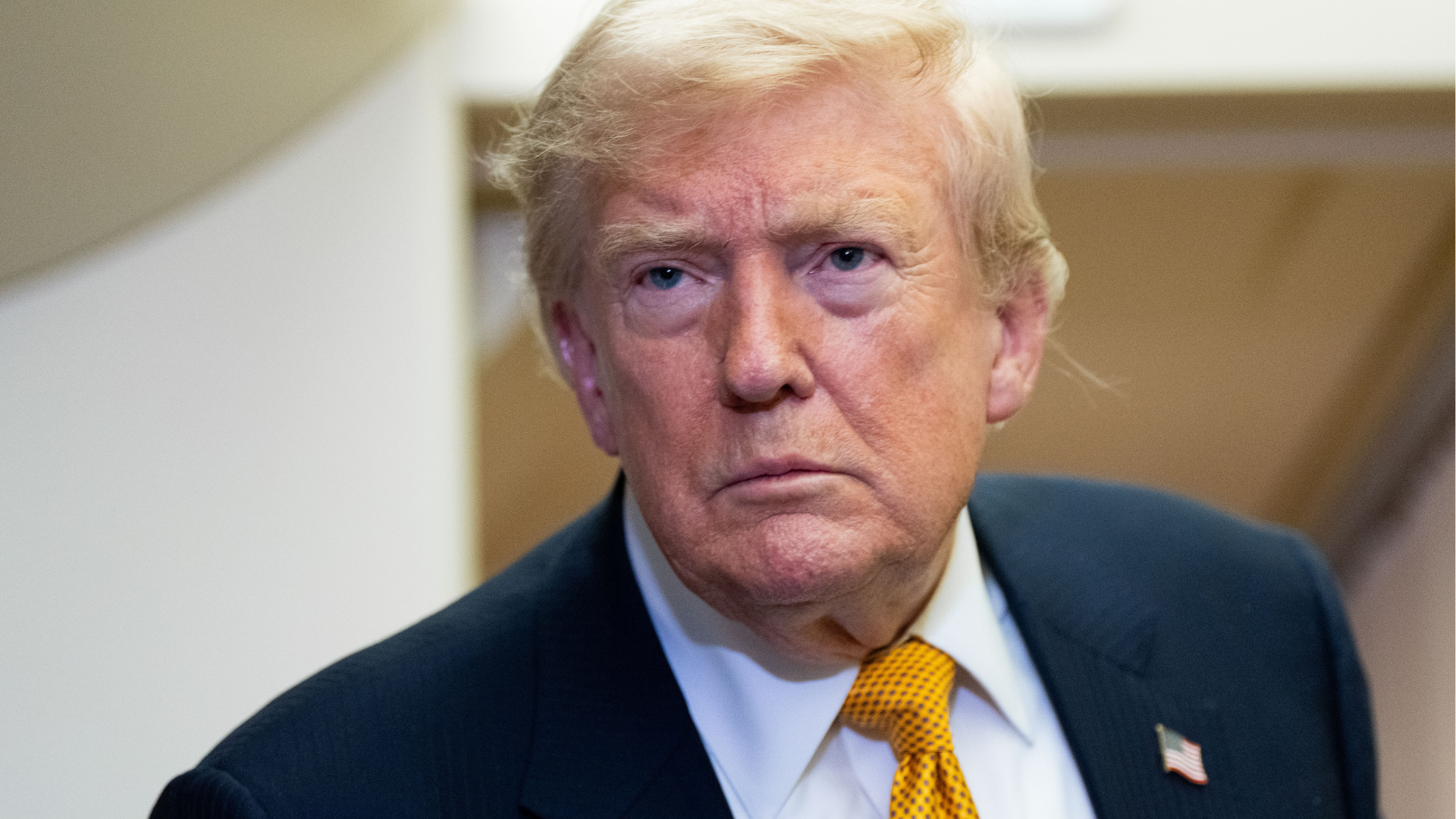 President Donald Trump speaks with reporters in flight on Air Force One after landing at U.S. Air Force Base at RAF Mildenhall, in Suffolk Eastern England, Wednesday, July 8, 2026.