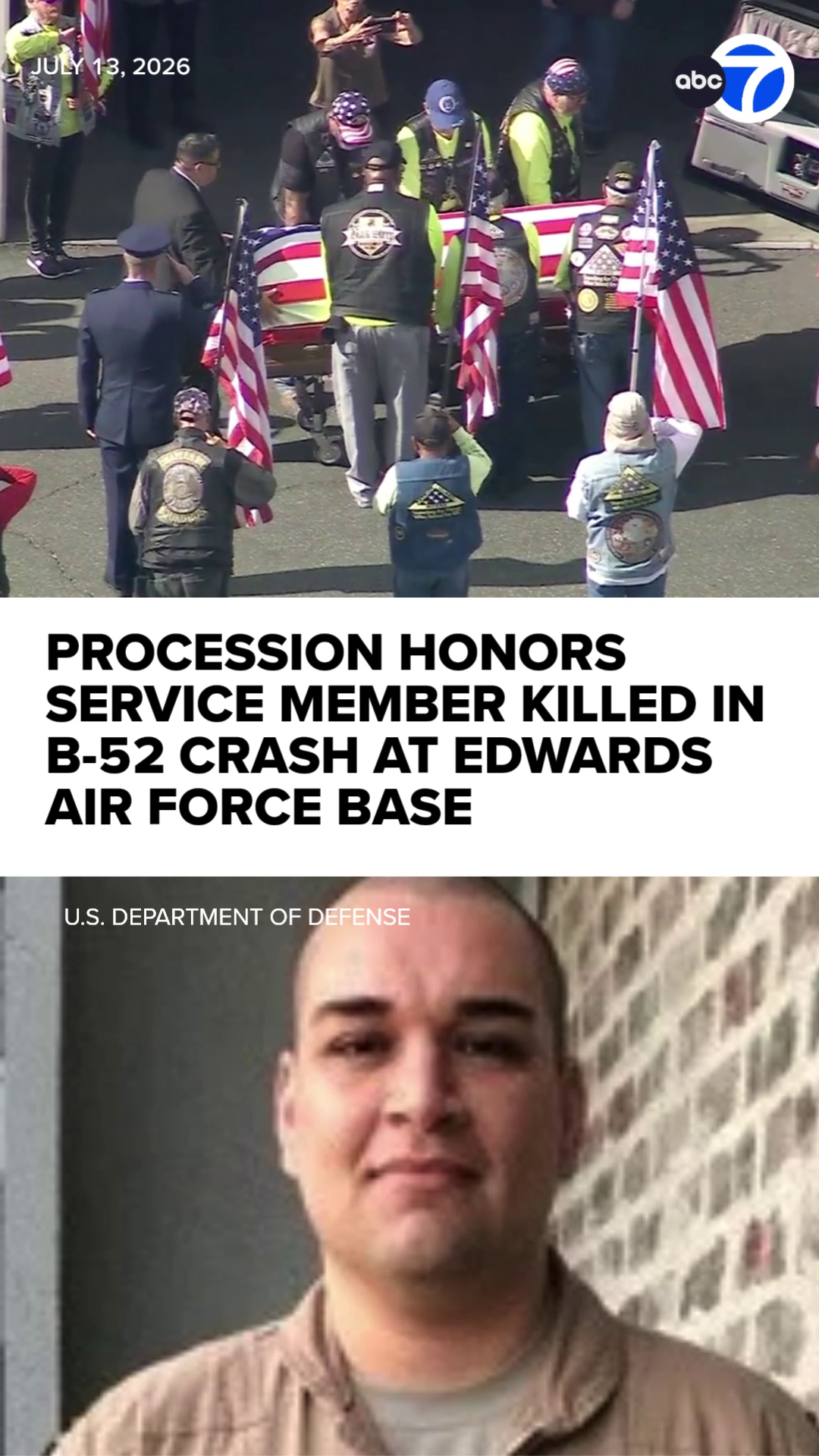 Procession honors service member killed in B-52 crash