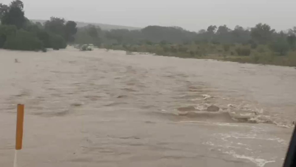 Video captures floodwaters in D'Hanis, Texas