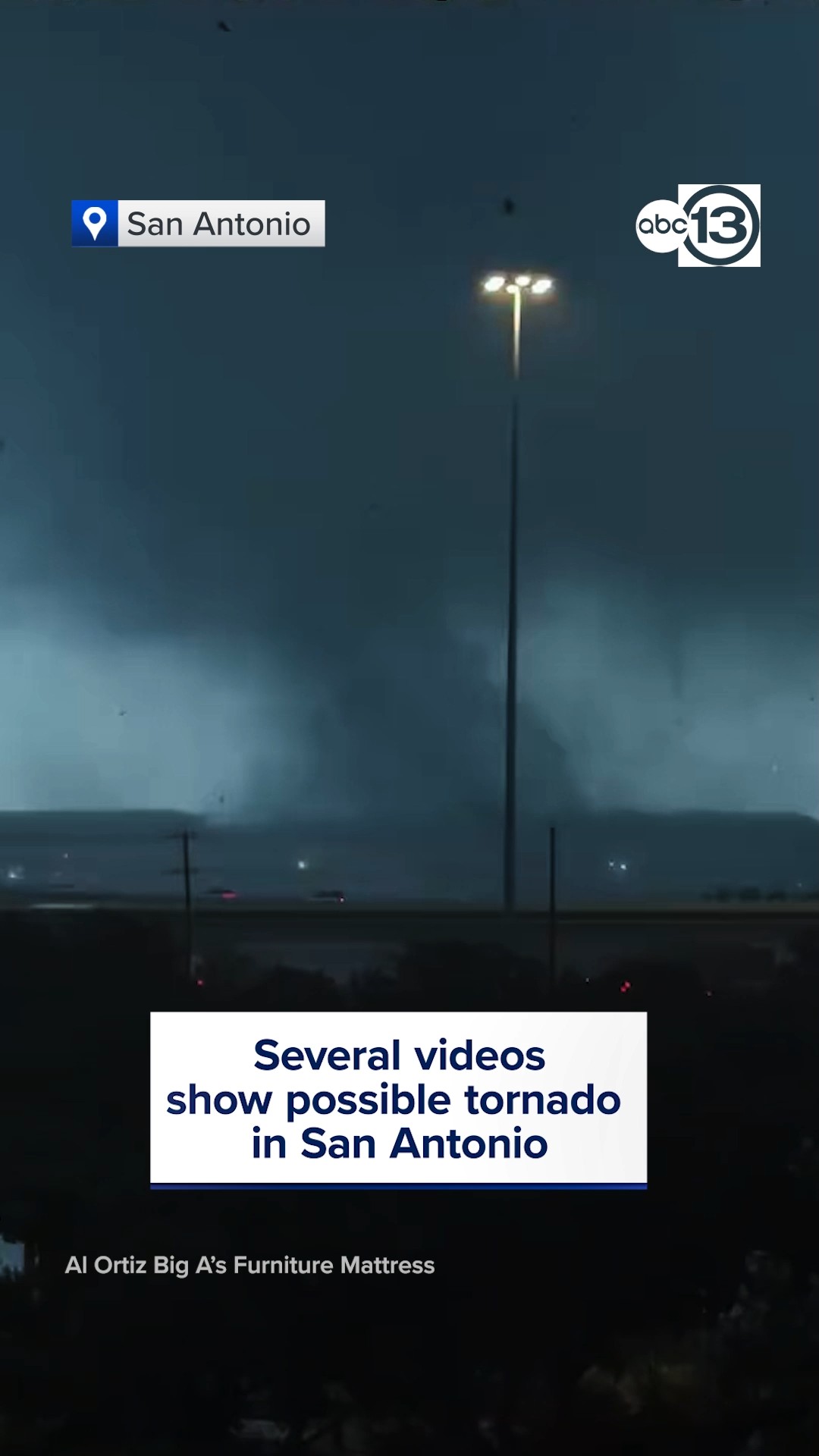 Possible tornado seen in San Antonio near at I-10 and FM 1604.