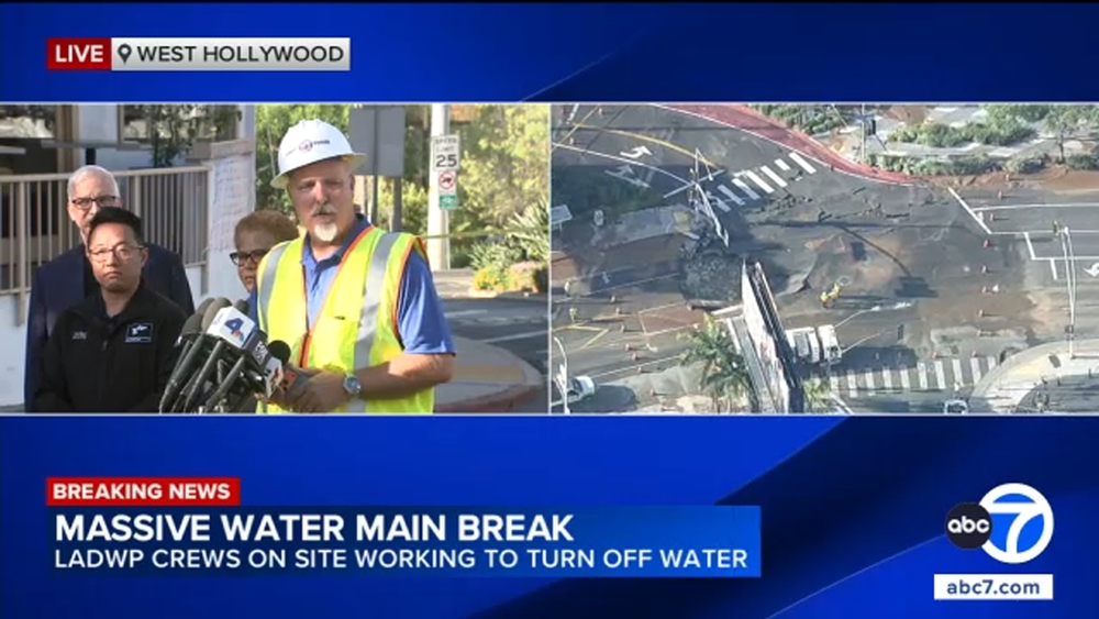 LADWP officials, Mayor Karen Bass provide update on water main break