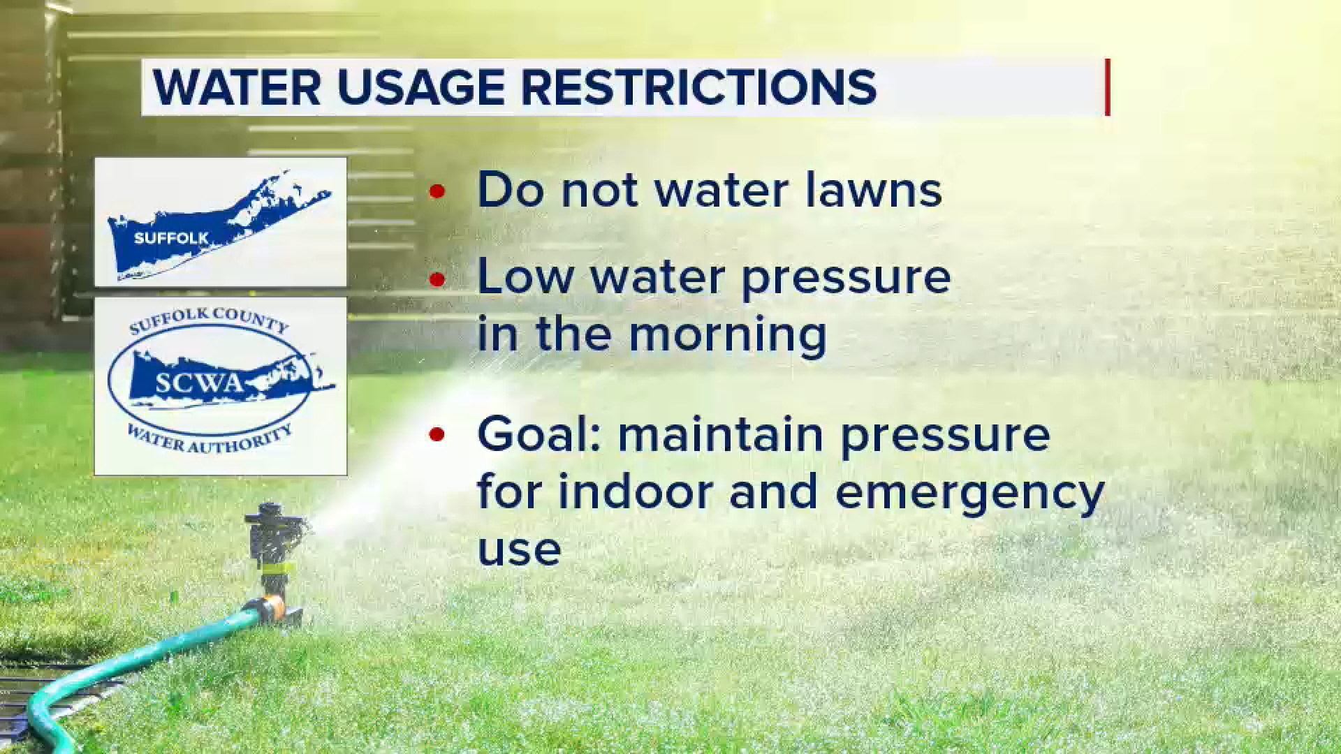 Suffolk County urges residents to reduce water usage