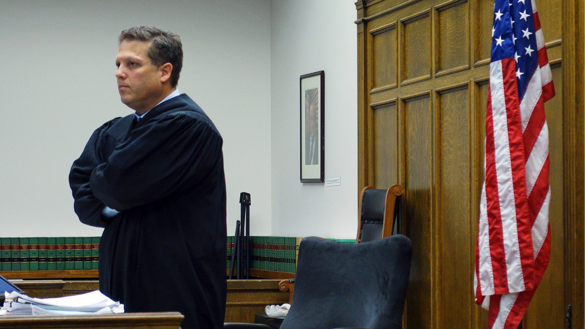 FILE - King County Superior Court Judge Roger Rogoff stands in court on Oct. 10, 2016, in Seattle. 