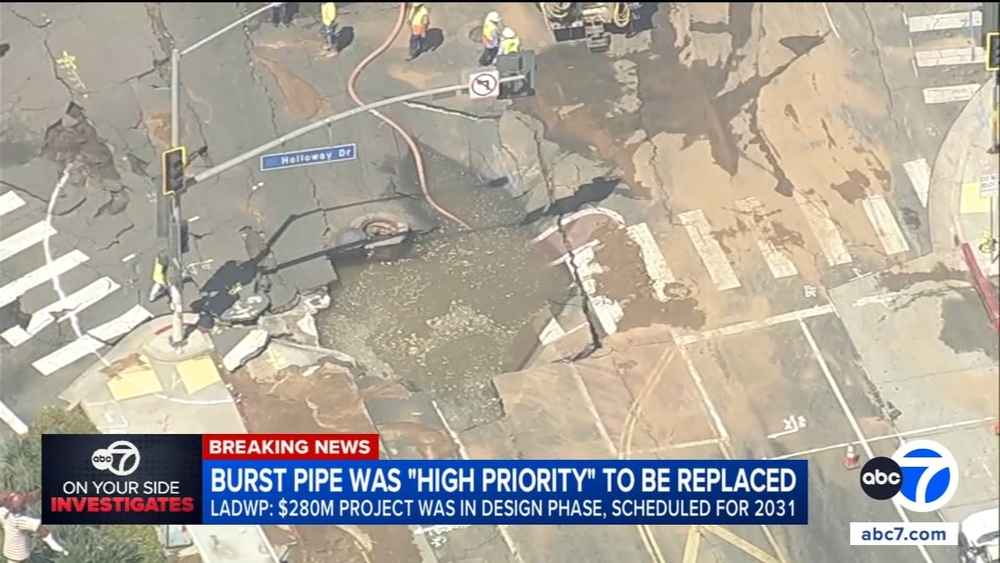 Ruptured WeHo water main was already slated for replacement: LADWP