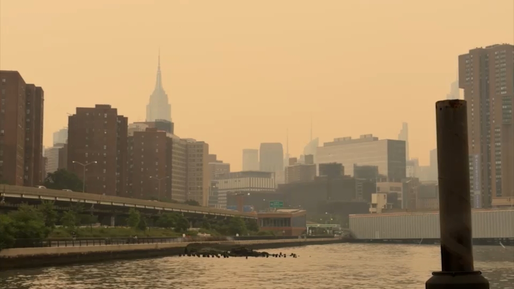 Smoke from Canadian wildfires shrouds NYC in thick haze