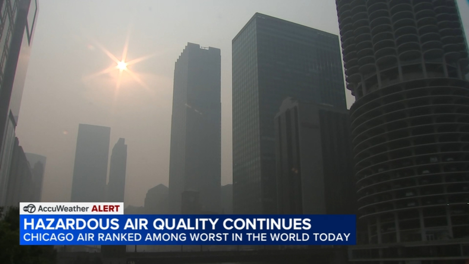 Chicago air quality hits hazardous levels from Canadian wildfire smoke
