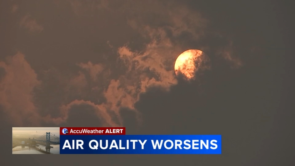 Air quality worsens across Philadelphia region due to wildfire smoke