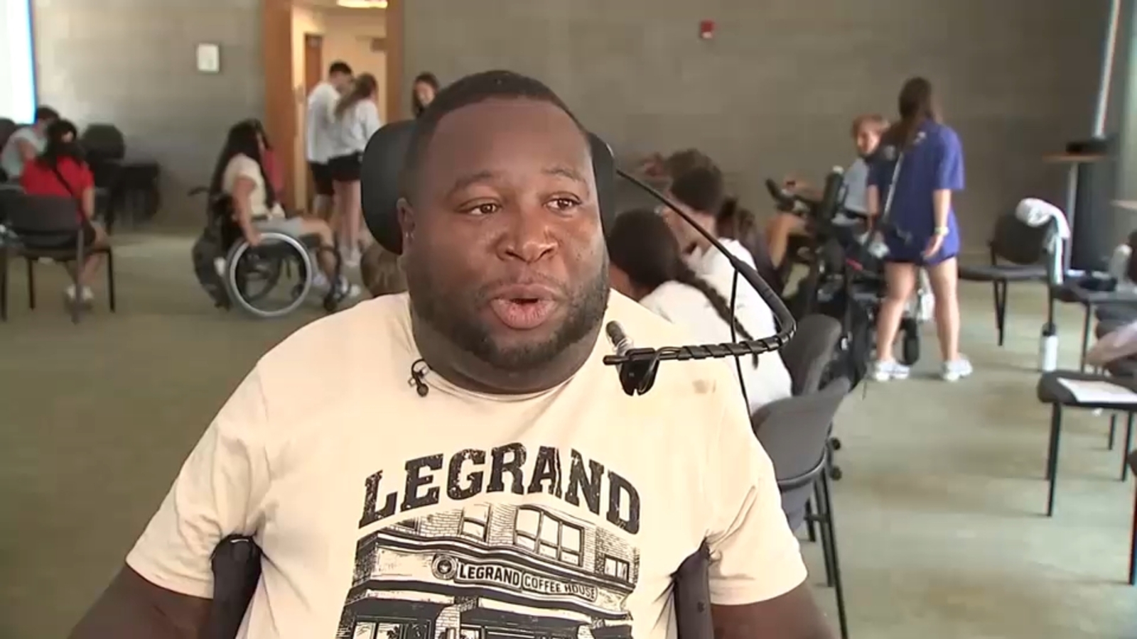 Eric LeGrand encourages young people with spinal cord injuries in Rutgers' 'True Grit' program