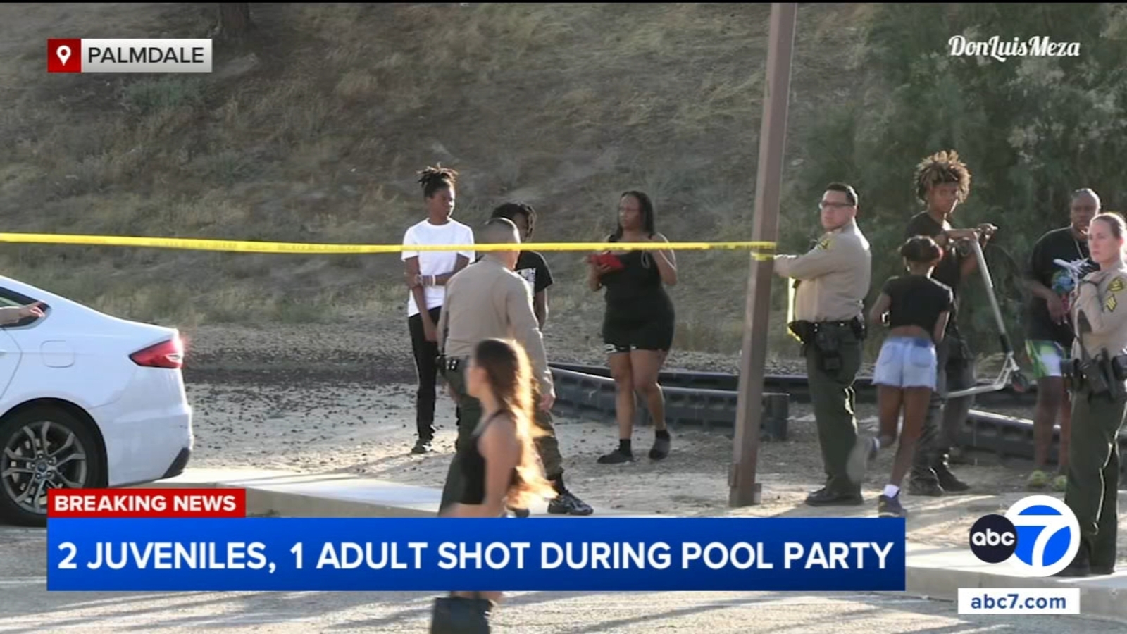 Suspect opens fire at Antelope Valley pool party, leaving 2 juveniles and 1 adult injured before fleeing Suspect opens fire at Antelope Valley pool party, leaving 2 juveniles and 1 adult injured before fleeing