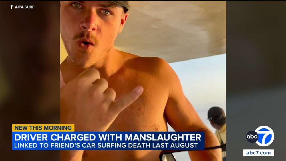 Man charged in OC 'car-surfing' crash that killed beloved surfer