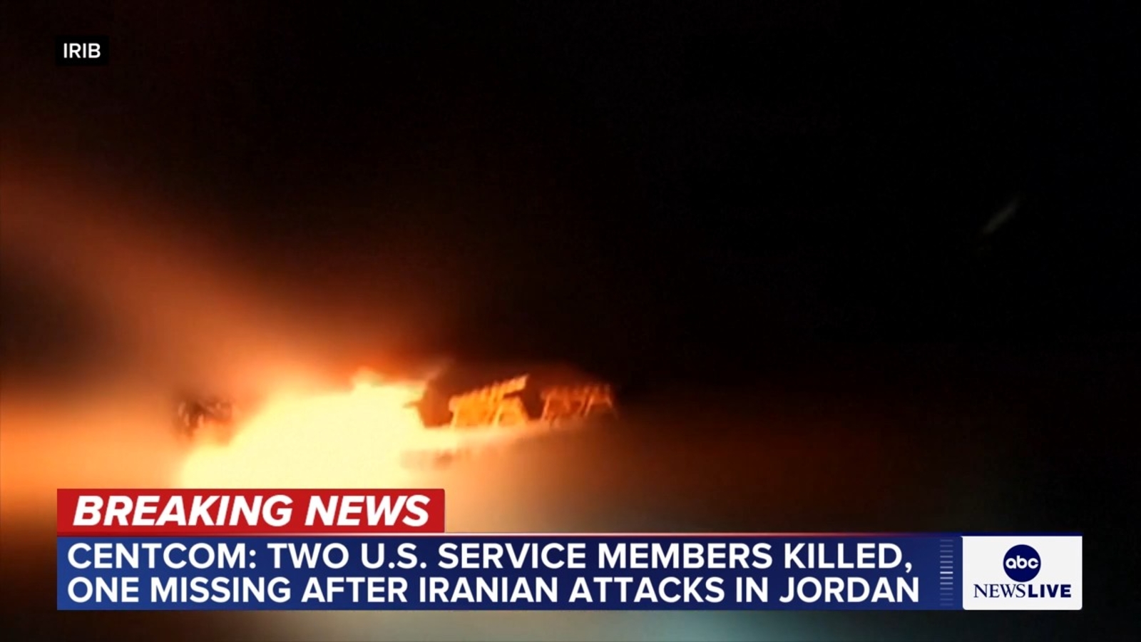 US military says 2 troops are dead and 1 is missing after Iran attacks a base in Jordan US military says 2 troops are dead and 1 is missing after Iran attacks a base in Jordan