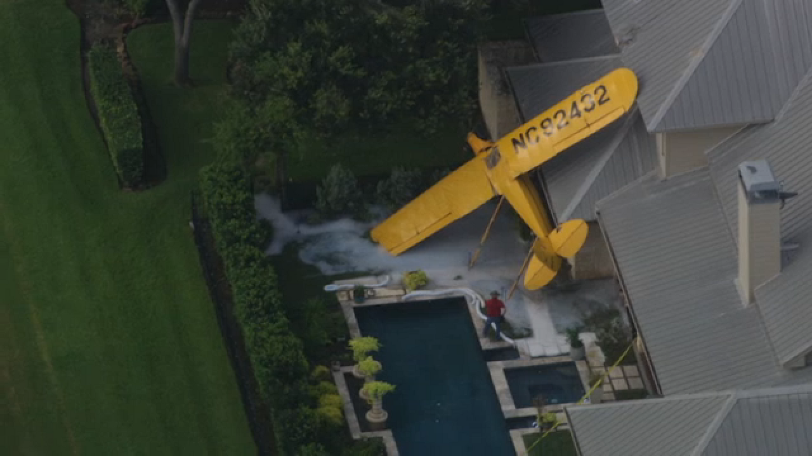 Small plane lands on Texas home, officials say pilot hospitalized