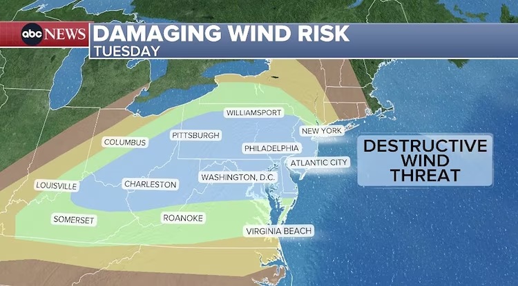 An ABC News graphic shows the forecast on Tuesday, July 21, 2026.