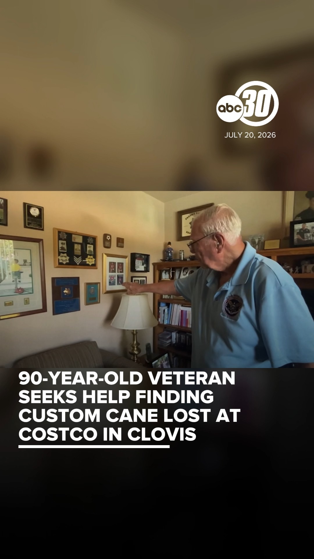 Veteran seeks help finding custom cane lost at Costco in Clovis