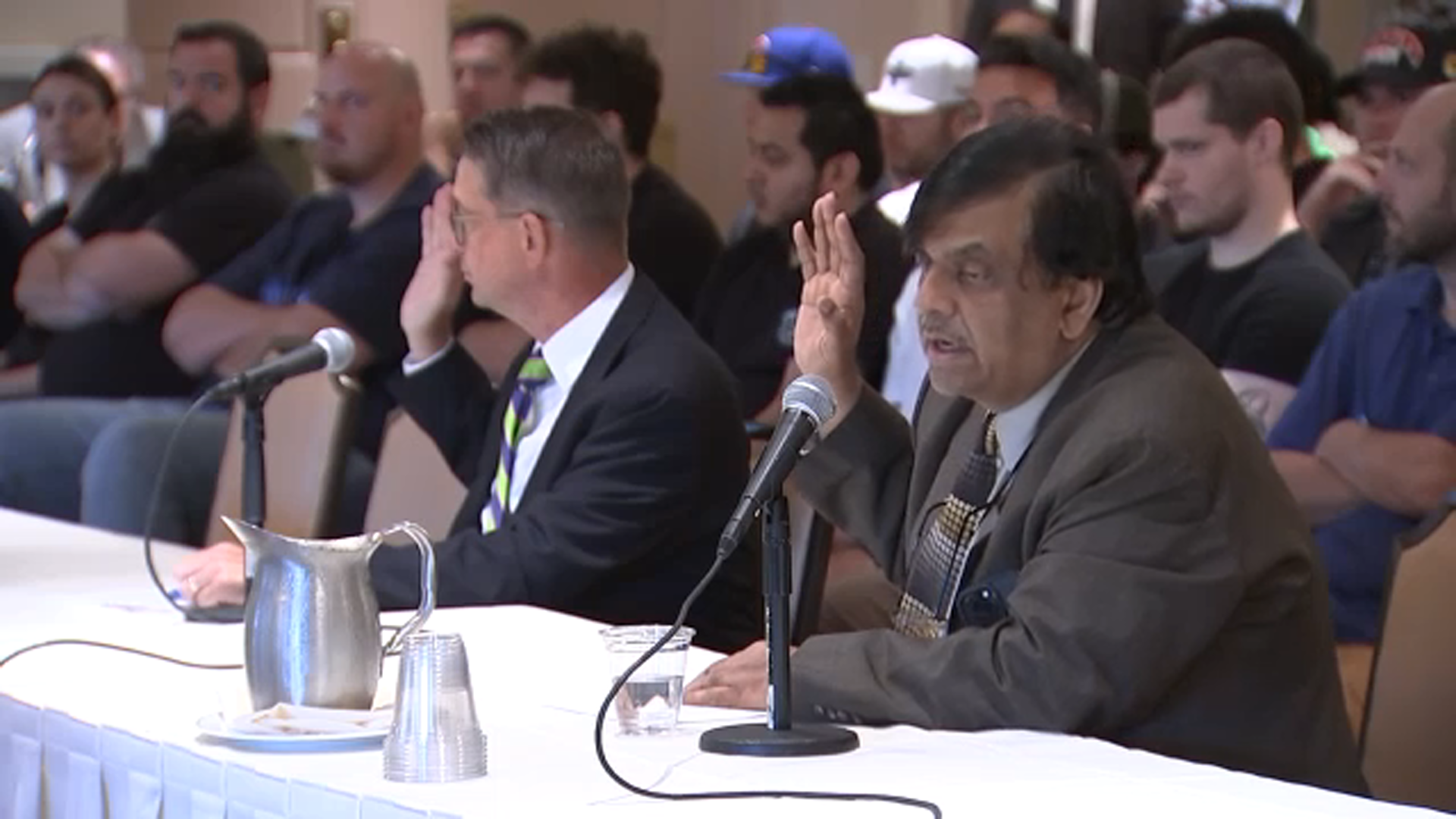 Resilience Healthcare CEO Manoj Prasad and attorney Joseph Hylak-Reinholtz appeared before the Illinois Health Facilities and Services Review Board on Tuesday, July 21.