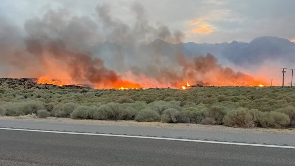 Shifting winds challenge crews battling Rock Fire in Inyo County