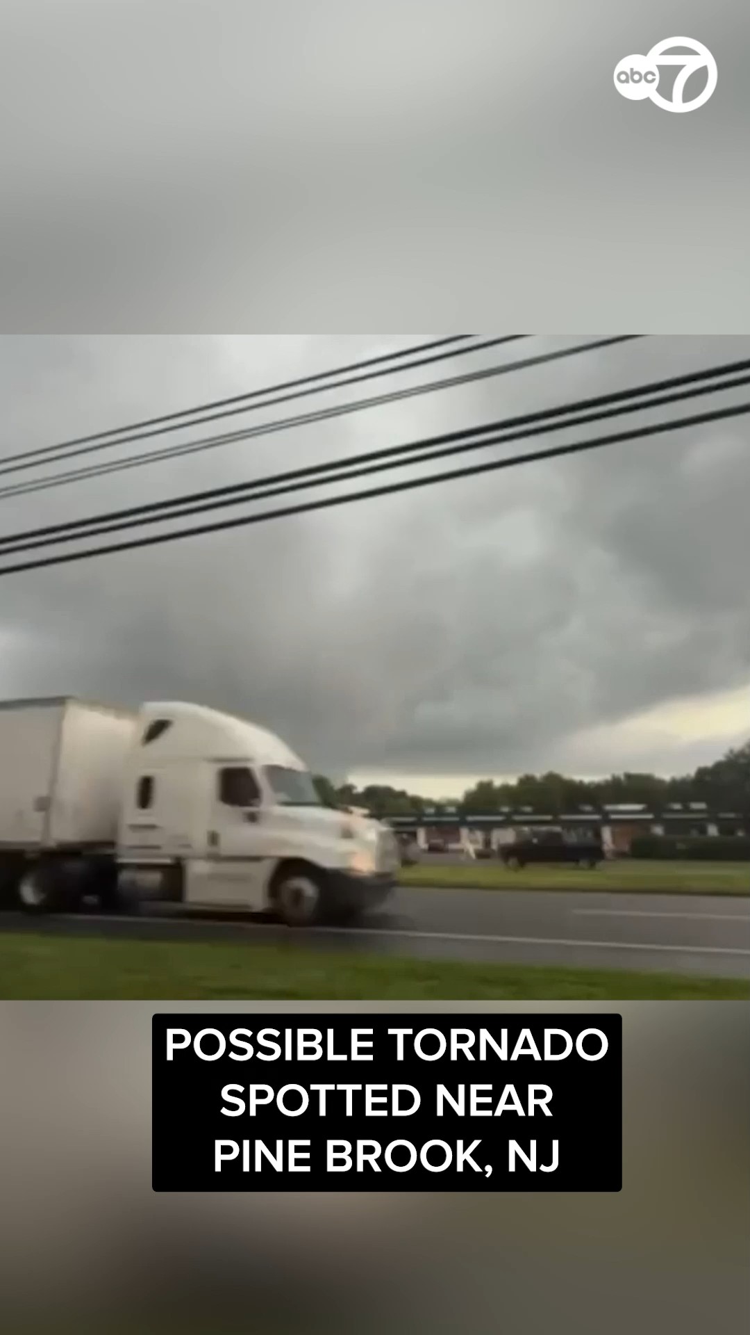 Rotating cloud over Pine Brook, NJ where possible tornado reported