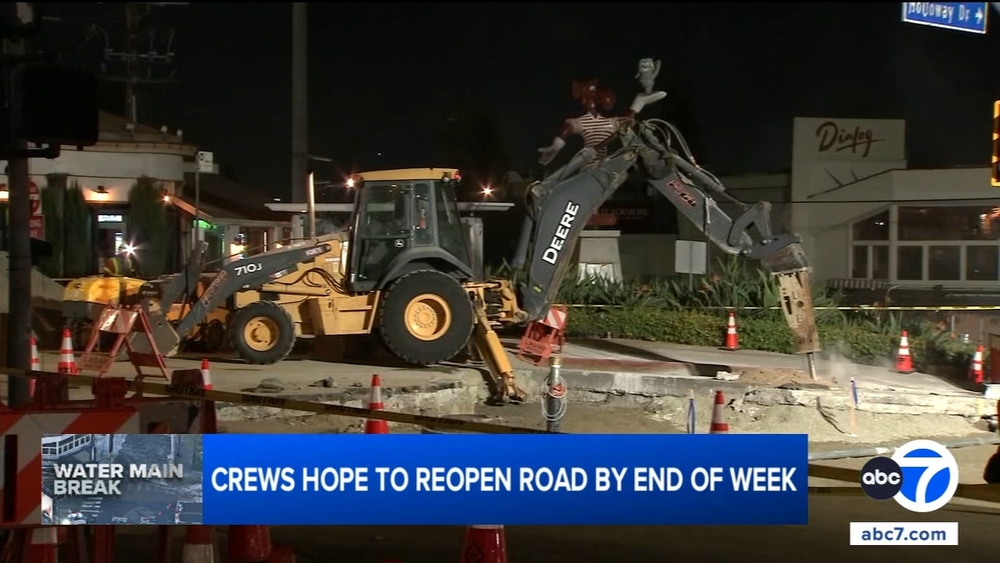 Crews move closer to reopening Sunset Boulevard after water main break
