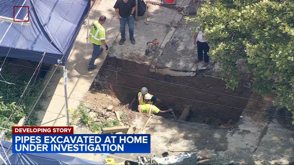 Excavation underway at home in Philadelphia's Olney section amid ongoing investigation
