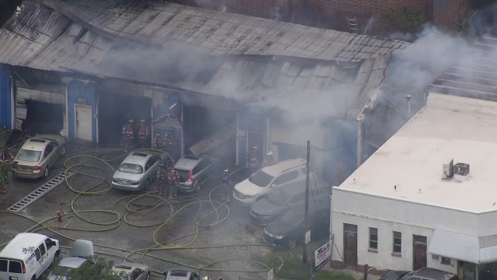 Auto shop catches fire on Hillsborough Road in Durham