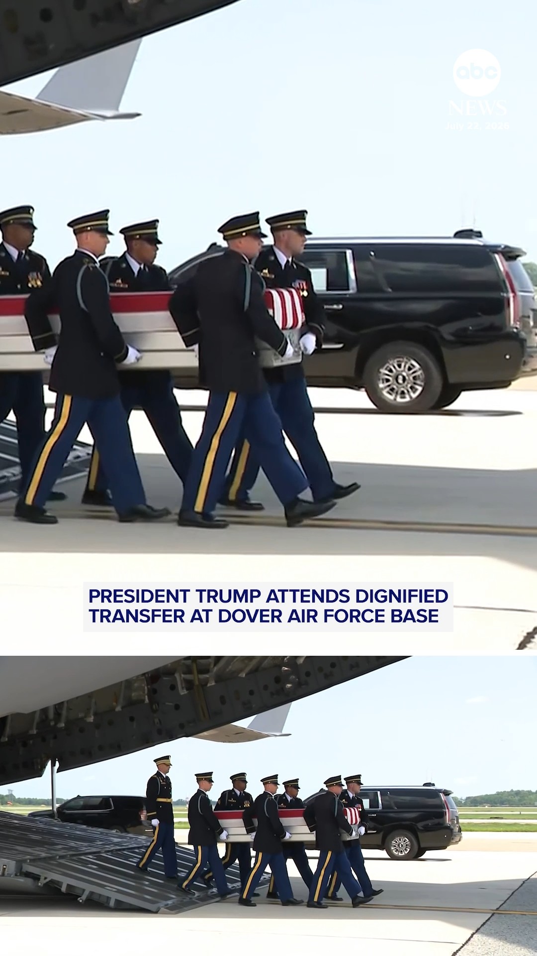 President Trump attends dignified transfer at Dover Air Force Base