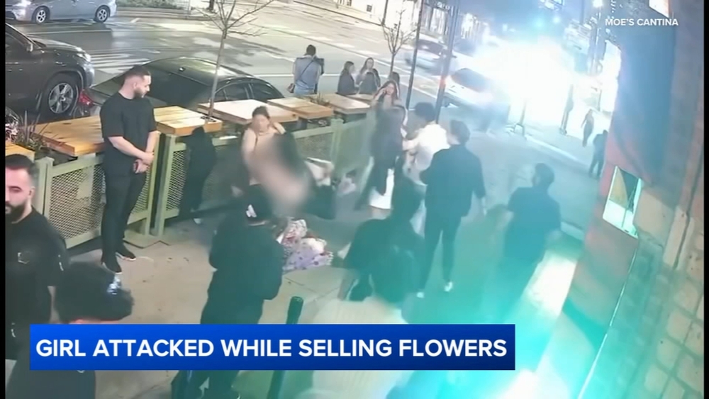 Woman attacks young girl selling flowers outside Chicago bars