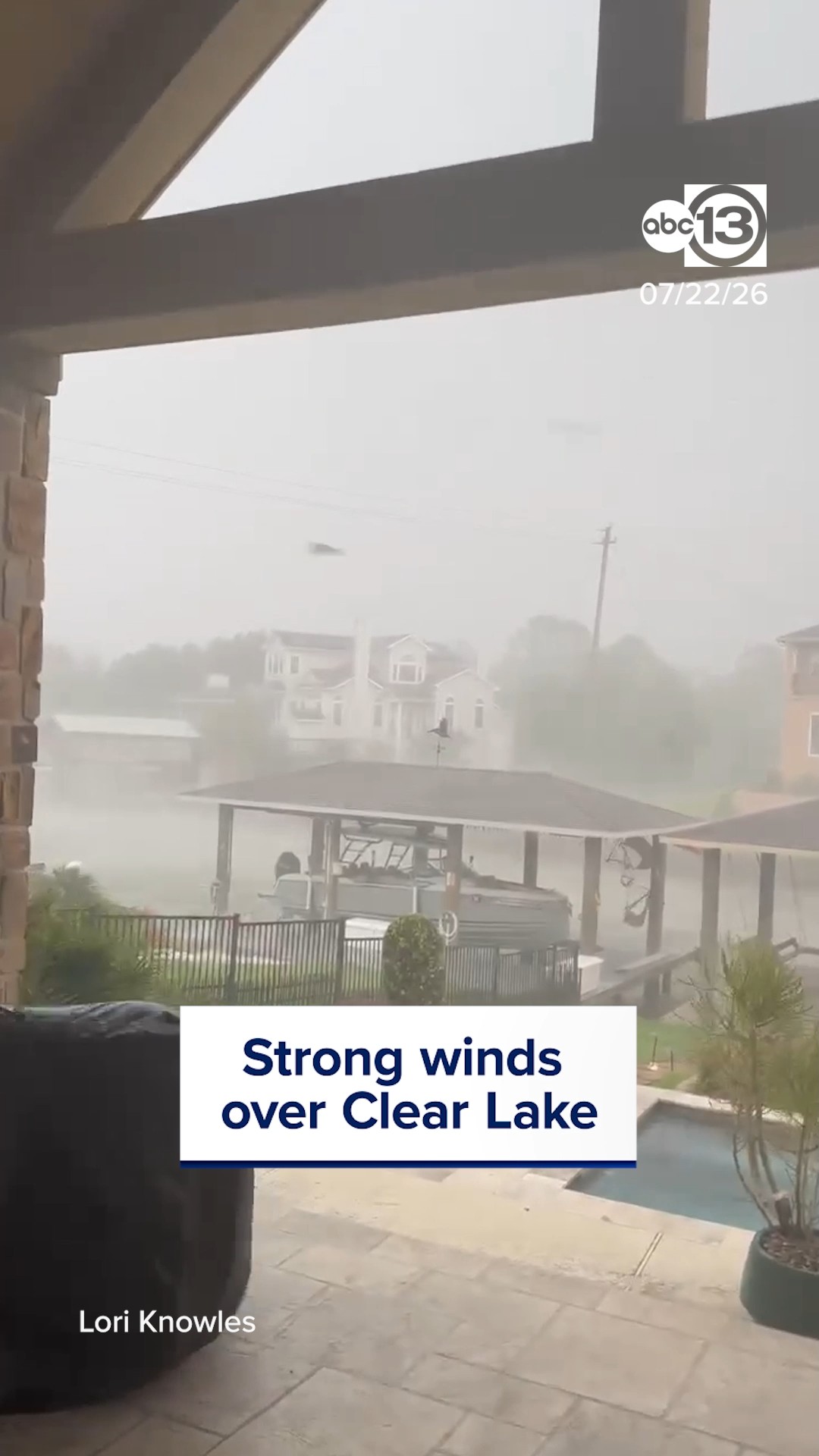 Strong wind gusts over Clear Lake as thunderstorms rolled in