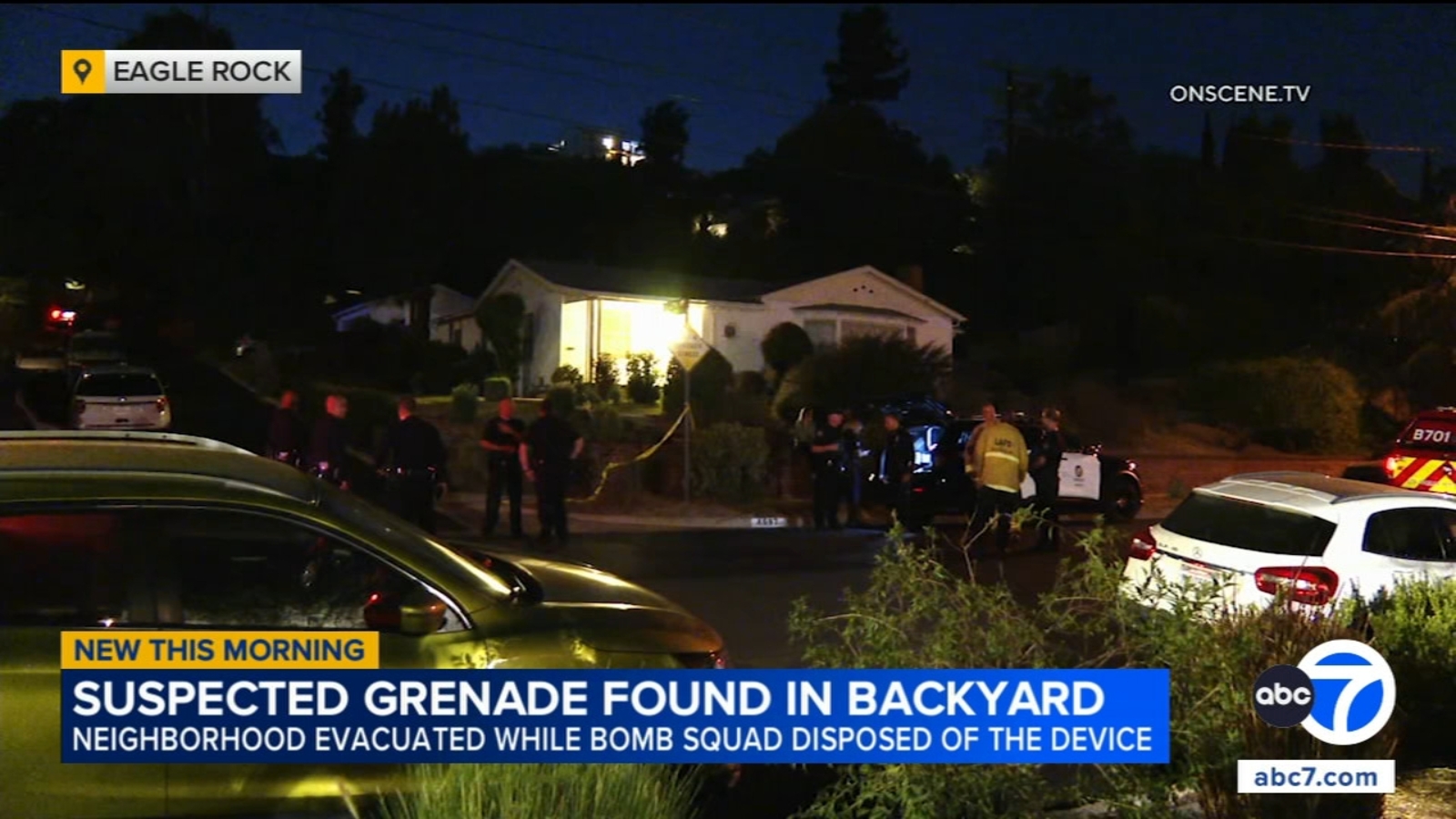 Suspected grenade found in Eagle Rock backyard, forcing temporary evacuation of neighborhood
