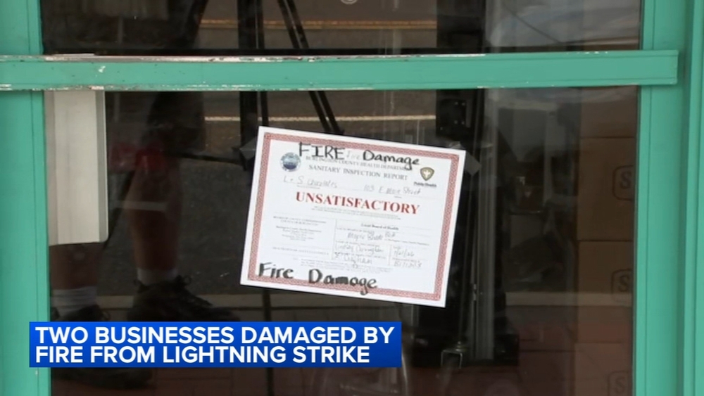 2 businesses in Maple Shade, NJ damaged by fire caused by lightning strike