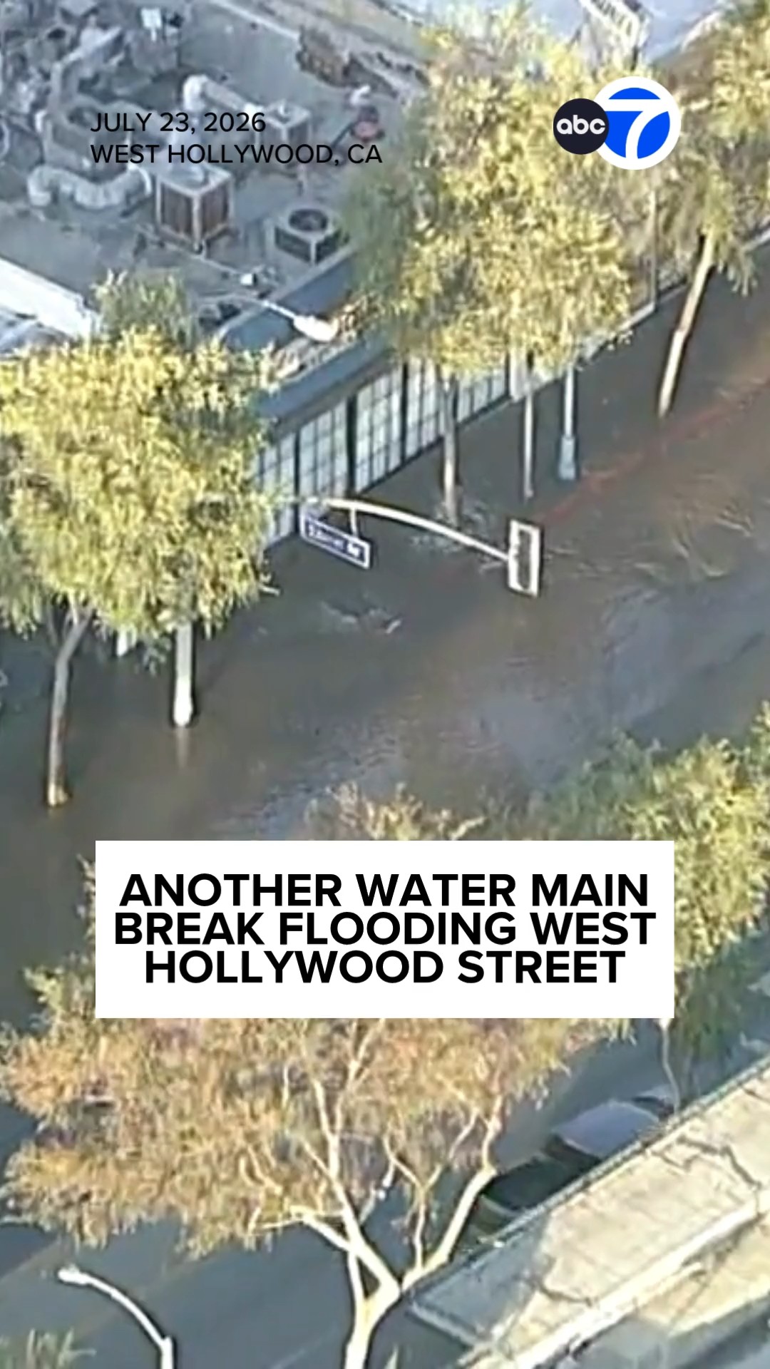 Another water main break flooding West Hollywood street