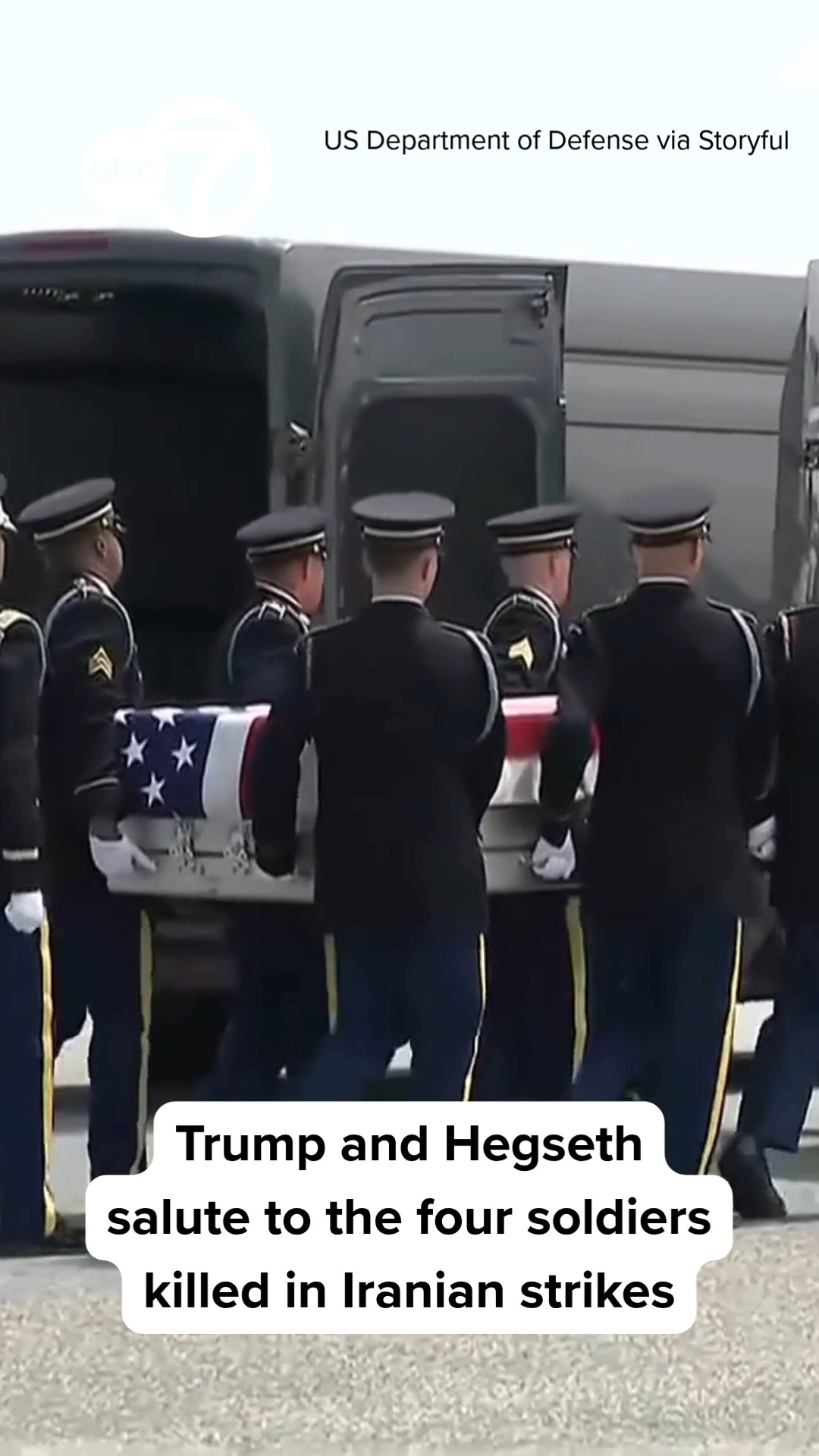 Trump & Hegseth Salute Remains of 4 Soldiers Killed by Iranian Strikes