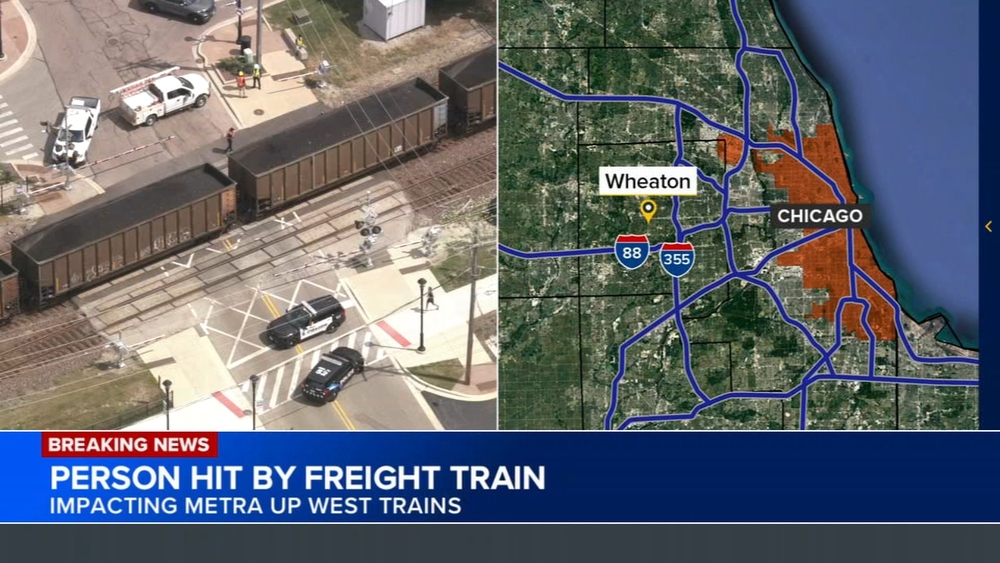 Pedestrian struck by freight train in Wheaton