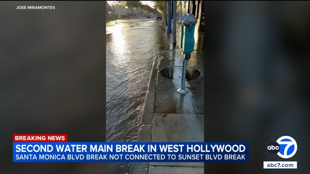 Another water main break floods West Hollywood street