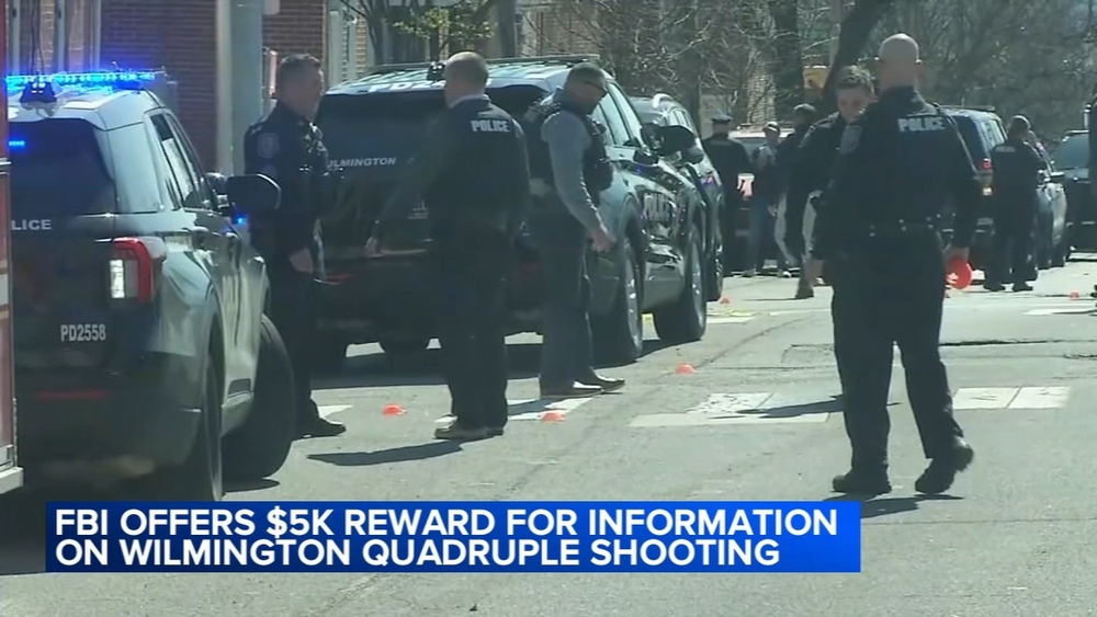 FBI offers $5K reward in deadly Del. quadruple shooting